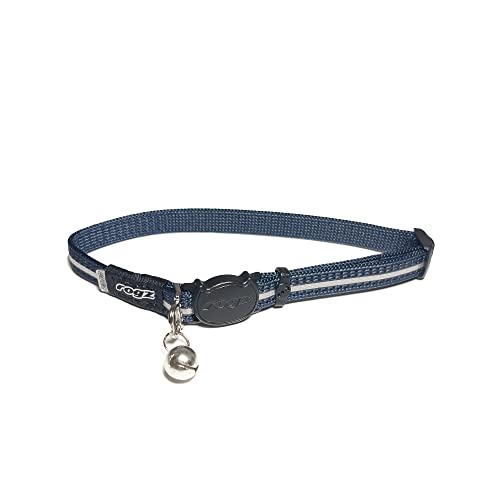 Rogz Alleycat Halsband. Auf das Gewicht deiner Katze einstellbar und mit Sicherheitsverschluss. (Dunkelblau) von Rogz