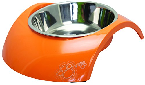 Rogz BOWL33-D 2-in-1 Luna Dog Bowl/Fressnapf, M, orange von Rogz
