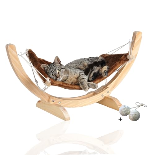 Rohrschneider® Katzenhängematte Cat Relax | Katzenschlafplatz | Katzenbett | Katzenkorb zum Schlafen | Hängematte Katze (Braun) von Rohrschneider