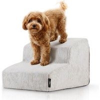 Rohrschneider ® Haustiertreppe mit rutschfester Unterseite und abnehmbarem Cordbezug beige von Rohrschneider
