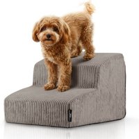 Rohrschneider ® Haustiertreppe mit rutschfester Unterseite und abnehmbarem Cordbezug taupe von Rohrschneider