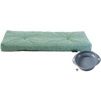 Rohrschneider ® Hundebett mit Anti-Rutsch-Boden, strapazierfähiges Kissen für Hunde und Katzen, B80 x T50 x H7 cm, inkl. Gratis-Wassernapf von Rohrschneider