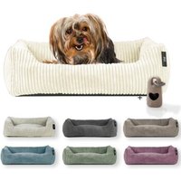 Rohrschneider ® Hundebett waschbar für kleine Hunde mit Hundekissen Cord (ca. 55x42 cm) inkl. Gassibeutel von Rohrschneider