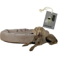 Rohrschneider ® Hundekissen inkl. Gratis-Beigabe, Kuschelhöhle "Denver" taupe L von Rohrschneider