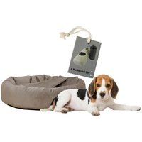 Rohrschneider ® Hundekissen inkl. Gratis-Beigabe, Kuschelhöhle "Denver" taupe M von Rohrschneider