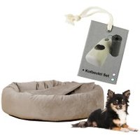 Rohrschneider ® Hundekissen inkl. Gratis-Beigabe, Kuschelhöhle "Denver" taupe S von Rohrschneider