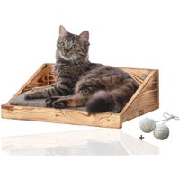 Rohrschneider ® Katzen Kletterstufe mit Kissen, Kletterwand-Element mit Gratis-Spielballset von Rohrschneider