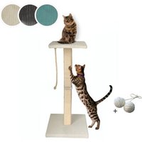 Rohrschneider ® Katzenbaum Emmi mit Vollholz-Holm und Gratis-Beigabe beige 45 cm, 45 cm, 97 cm von Rohrschneider