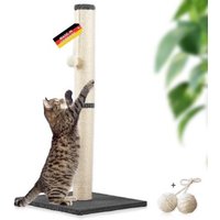 Rohrschneider ® Kratzbaum L, mit Katzenspielzeug, Bodenplatte mit Cordbezug von Rohrschneider