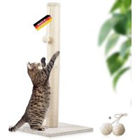 Rohrschneider ® Kratzbaum L, mit Katzenspielzeug, Bodenplatte mit Cordbezug von Rohrschneider