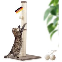 Rohrschneider ® Kratzbaum L, mit Katzenspielzeug, Bodenplatte mit Cordbezug von Rohrschneider