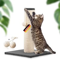 Rohrschneider ® Kratzbaum XL, extra dicke Kratzsäule Ø 12 cm, mit Spielzeug, Bodenplatte mit Cordbezug dunkelgrau 40 cm, 40 cm, 54 cm von Rohrschneider