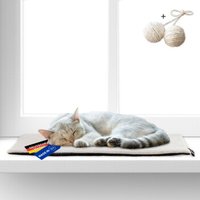 Rohrschneider ® Selbstwärmende Katzendecke, Fensterliege mit rutschfester Unterlage beige 60 cm, 2 cm, 29 cm von Rohrschneider