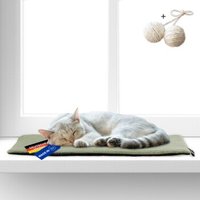 Rohrschneider ® Selbstwärmende Katzendecke, Fensterliege mit rutschfester Unterlage hellgrün 60 cm, 2 cm, 29 cm von Rohrschneider