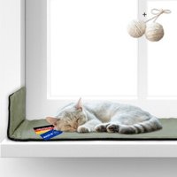 Rohrschneider ® Selbstwärmende Katzendecke, Fensterliege mit rutschfester Unterlage hellgrün 90 cm, 2 cm, 29 cm von Rohrschneider