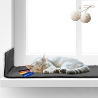 Rohrschneider ® Selbstwärmende Katzendecke, Fensterliege mit rutschfester Unterlage dunkelgrau 90 cm, 2 cm, 29 cm von Rohrschneider