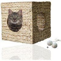 Rohrschneider ® eckige Katzenhöhle für Wandmontage, Kletterwandelement mit Gratis-Spielballset von Rohrschneider