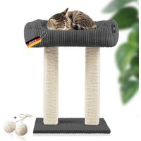 Rohrschneider ® moderner Kratzbaum, Kratzsäulen aus Vollholz, Katzenbett mit Wendekissen von Rohrschneider