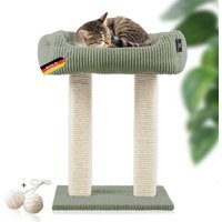 Rohrschneider ® moderner Kratzbaum, Kratzsäulen aus Vollholz, Katzenbett mit Wendekissen von Rohrschneider