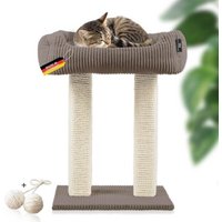 Rohrschneider ® moderner Kratzbaum, Kratzsäulen aus Vollholz, Katzenbett mit Wendekissen von Rohrschneider