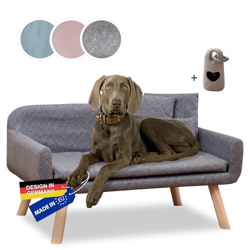 Rohrschneider Hundesofa Chicago | abwaschbares Hundebett für kleine bis mittelgroße Hunde | belastbar bis 50 kg Dank massivem Holzgestell | Made in EU | grau | B 103 x T 57 x H 50 cm | Gassibeutel Rohrschneider Hundesofa Chicago | abwaschbares Hundebett für kleine bis mittelgroße Hunde | belastbar bis 50 kg Dank massivem Holzgestell | Made in EU | grau | B 103 x T 57 x H 50 cm | Gassibeutel von Rohrschneider