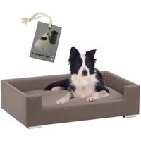 Rohrschneider Hundesofa mit Gratis-Beigabe, Hundecouch Kunstleder taupe von Rohrschneider