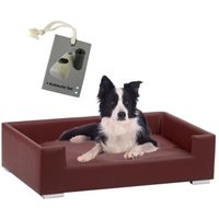 Rohrschneider Hundesofa mit Gratis-Beigabe, Hundecouch Kunstleder bordeaux von Rohrschneider