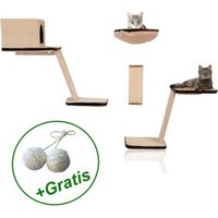 Rohrschneider Katzen Kletterwand 8-teilig mit Gratis-Spielballset von Rohrschneider