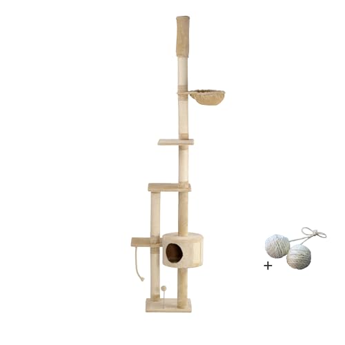 Rohrschneider Kletterbaum Lucy mit gratis Spielballset, deckenhoch XXL beige, braun, grau Rohrschneider Kletterbaum Lucy mit gratis Spielballset, deckenhoch XXL beige, braun, grau von Rohrschneider