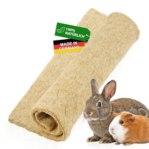 Rohrschneider Nagerteppich HANF – Käfigeinlage für Kaninchenstall, Hamsterkäfig & Meerschweinchenkäfig | Nagermatte saugfähig, staubfrei & wärmeregulierend | 100% natürlich | Hanf (1 Stück, 10mm) von Rohrschneider