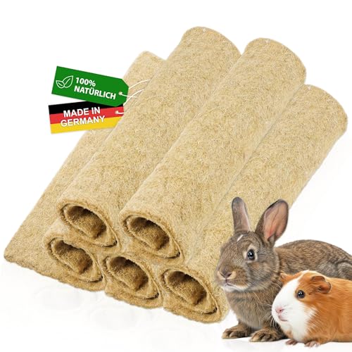 Rohrschneider Nagerteppich HANF – Käfigeinlage für Kaninchenstall, Hamsterkäfig & Meerschweinchenkäfig | Nagermatte saugfähig, staubfrei & wärmeregulierend | 100% natürlich | Hanf (5er Set, 10mm) von Rohrschneider