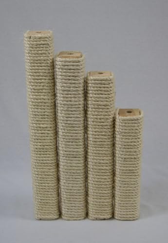 Rohrschneider Sisal Ersatzholm Vollholz Ersatzstamm für Kratzbäume und Katzenbäume Ersatzteil Kratzstamm Säule (7x7cm/Länge 40cm) von Rohrschneider