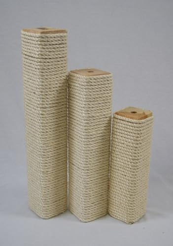 Rohrschneider Sisal Ersatzholm Vollholz Ersatzstamm für Kratzbäume und Katzenbäume Ersatzteil Kratzstamm Säule (9x9cm/Länge 50cm) von Rohrschneider