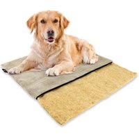 Rohrschneider mümmi Hundematte Hanf, abnehmbarer Cordbezug beige 1 m, 2 cm, 68 cm von Rohrschneider
