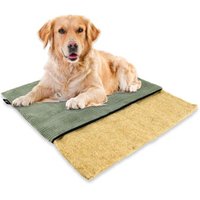 Rohrschneider mümmi Hundematte Hanf, abnehmbarer Cordbezug hellgrün 50 cm, 2 cm, 44 cm von Rohrschneider