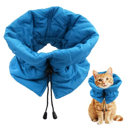 Halskrause Katze,Katzen Erholungshalsband,Einstellbares Katzen Halskrause,Weiches Leckschutz Katze,Schützt Den Hals des Haustiers,Geeignet für Haustiere Nach Operationen (S) von Roinaid