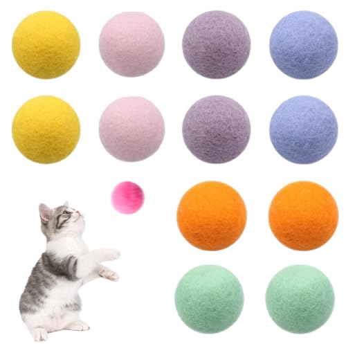 Roinaid 12 Stück Filzbälle Katzen,Bunte Katzen Bälle,Interaktives Katzenspielzeug Bälle,6 Farben Hohe Elastizität Katzenbälle Aus Filz,für Katzen Unterschiedlichen Alters Geeignet Roinaid 12 Stück Filzbälle Katzen,Bunte Katzen Bälle,Interaktives Katzenspielzeug Bälle,6 Farben Hohe Elastizität Katzenbälle Aus Filz,für Katzen Unterschiedlichen Alters Geeignet von Roinaid