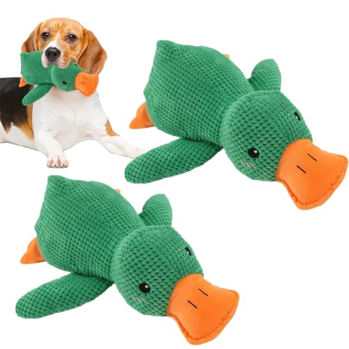 Roinaid 2Stück Anti Stress Ente Hund,Antistress Duck,Druckentlastung Ntistress Duck Dog Toy,Bequeme Anti Stress Ente,Geeignet für Kleine,Mittelgroße Hund (Kleines Grün) von Roinaid