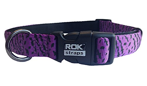 Rok Strap Hundehalsband, Medium, Schwarz/Violett, mit Detail Rok Strap Hundehalsband, Medium, Schwarz/Violett, mit Detail von ROK Straps
