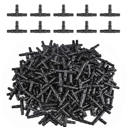 Rolcoassuns 300 Stück 1/4" Universal Tropfbewässerung Winkelstück T-Verbinder, 1/4 Zoll Schlauchverbinder Tropfbewässerung Fittings für 4mm/7mm Wasserschlauch Tropfbewässerungssystem Rolcoassuns 300 Stück 1/4" Universal Tropfbewässerung Winkelstück T-Verbinder, 1/4 Zoll Schlauchverbinder Tropfbewässerung Fittings für 4mm/7mm Wasserschlauch Tropfbewässerungssystem von Rolcoassuns