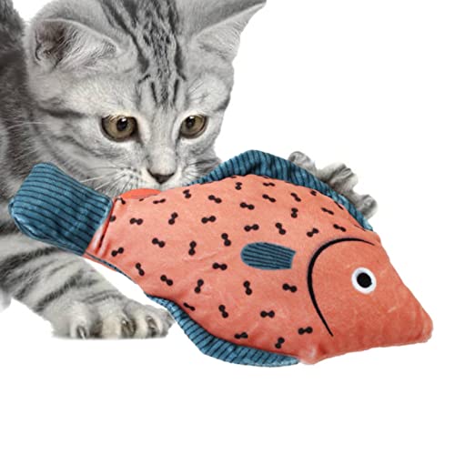 Katze Fisch Spielzeug HappyNip Flipper Fisch Katzenspielzeug Katzenminze Fisch für Katze Realistisches flauschiges Kätzchen Unterhaltsames Spielzeug Zubehör für Katze Kätzchen Kitty Niedliche von Rolempon