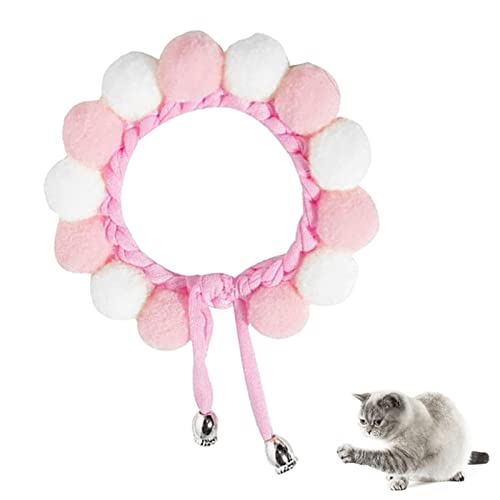 Katzenhalsbänder mit Glocke | Pet Plüsch Hund Katze Halsband - Süße, Bequeme, leichte Wollplüsch-Halsbänder mit Glocke für Kätzchen, kleine Hunde, Geburtstagsgeschenke, Kostümzubehör, Rolempon von Rolempon