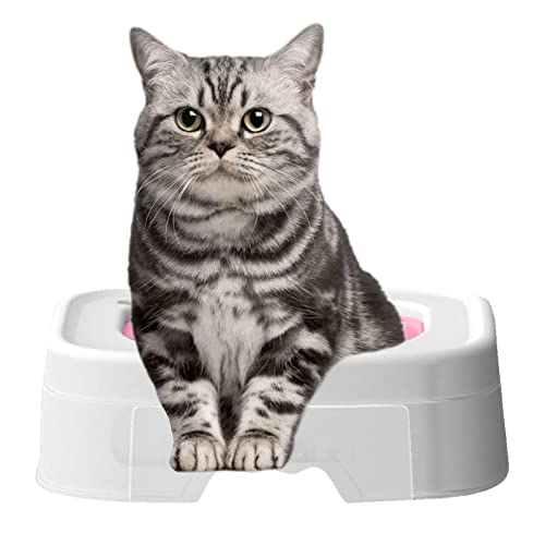 Katzentoiletten-Trainingsset,Groove Shape Auto-Toiletten-Katzenklo-Trainer Katze - Katzentoiletten-Trainingssystem, Katze beibringen, die Toilette zu benutzen Toiletten-Trainingsset für Rolempon von Rolempon
