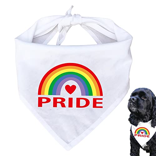 Regenbogen-Hunde-Bandana-Schal - Pride Dreiecks-Bandanas für Hunde,Atmungsaktive dreieckige Hundelätzchen, Dekorationszubehör für Hundeliebhaber, große, kleine und mittelgroße Hunde Rolempon von Rolempon