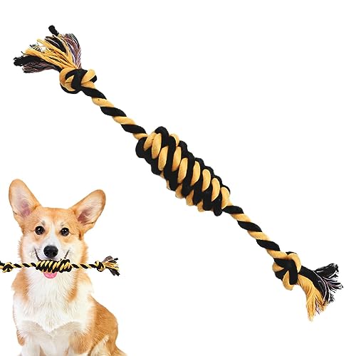 Rolempon Kauseil für Hunde | Kauspielzeug aus natürlicher Baumwolle für Aggressive Kauer - Unzerstörbares Seil aus natürlicher Baumwolle, Robustes Seil-Kauspielzeug für Tauziehen und Hundezugseil von Rolempon