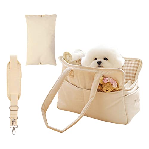 Rolempon Kleine Hundetasche | Tragetasche für Haustiere - Mit abnehmbarem Schultergurt, atmungsaktiv, Haustier-Reisehandtasche, Sicherheitsgurt, Mehrzweck-Einkaufstasche von Rolempon