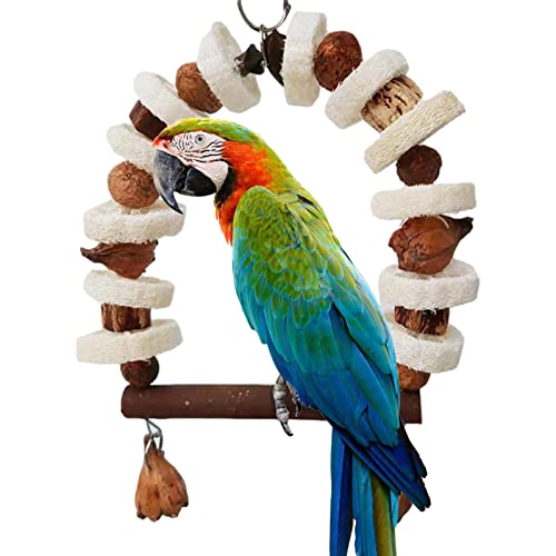 Vogel Kauspielzeug,Zubehör für Parrot Swing Cage | Papageienspielzeug für große Vögel, natürliches Pfefferholz, afrikanische Graupapageien, Aras, Kakadus, Papageien-Hängespielzeug Rolempon von Rolempon