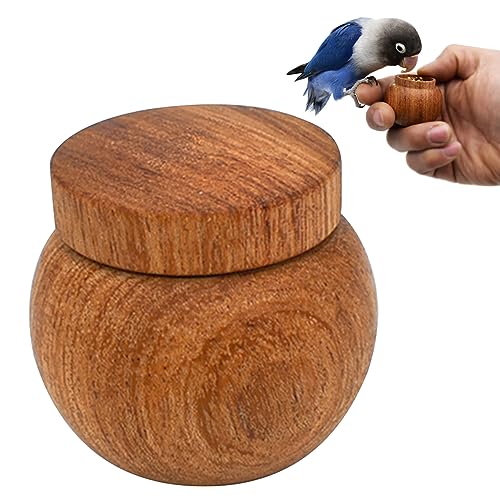 Vogelhäuschen aus Holz,Futternapf für Vögel, handgehalten | Interaktiver Outdoor-Futterspender für kleine mittelgroße Papageien, Sittiche, Nymphensittiche Rolempon von Rolempon