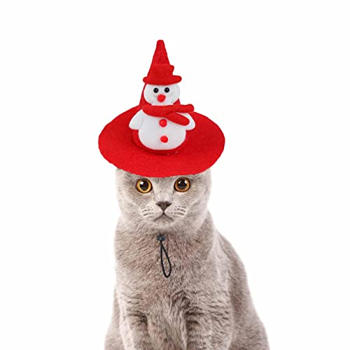 Weihnachtshaustier-Weihnachtsmütze,Weihnachtsthema geformte Weihnachtsmützen - Verstellbare Gummibandmütze für Haustiere, kleine Hunde, warme Wintermütze für Katzen, Rolempon von Rolempon