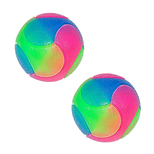 Rolin Roly Leuchtend Glow Ball Blinkender Ball Hundeball Hundebälle Hundespielzeug Ball Mit LED Licht Spielball für Hunde Bissfest Hundespielzeug Ball (2PK Smooth Ball) von Rolin Roly
